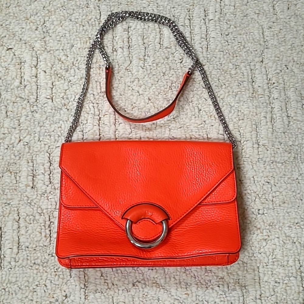 Bright Orange Leather Purse